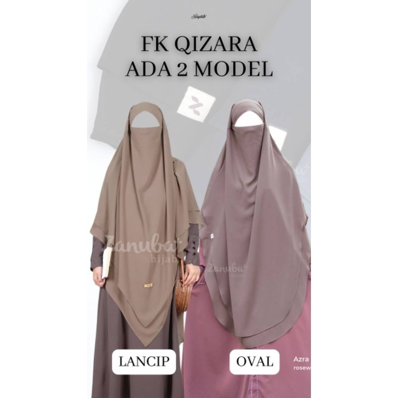 QIZARA FRENCH KHIMAR BY ZANUBA KHIMAR FK TALI JUMBO CERUTTY BABYDOLL QIZARA DOUBLE LAYER PREMIUM TER