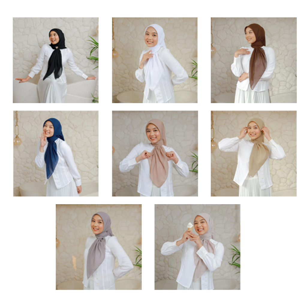 ZOYA - Kerudung Scarf Polos Segiempat Hijab / hijab segiempat polos premium