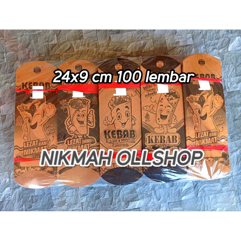 

dus kebab coklat tarikan 24x9 cm isi 100 lembar