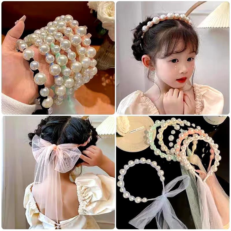 Bando Mutiara Tali Kepang - Bandana Anak Perempuan dan Dewasa Korean Style PiTa Tile