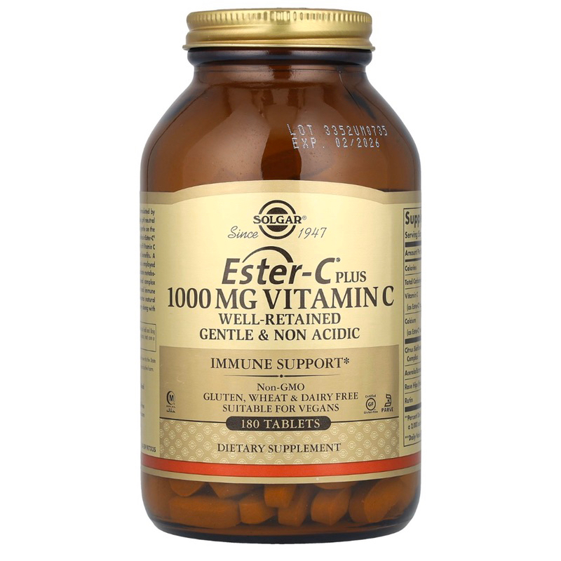 Solgar Ester C Plus 1000 mg 180 tablet non acid vitamin c 1000mg Usa
