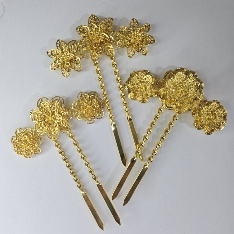 Tusuk Sanggul Hairpiece Bunga Kendari Kuningan