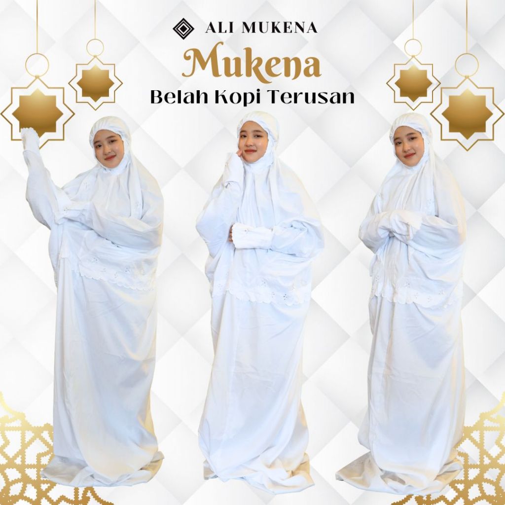 Mukena Terusan Putih Polos Dewasa