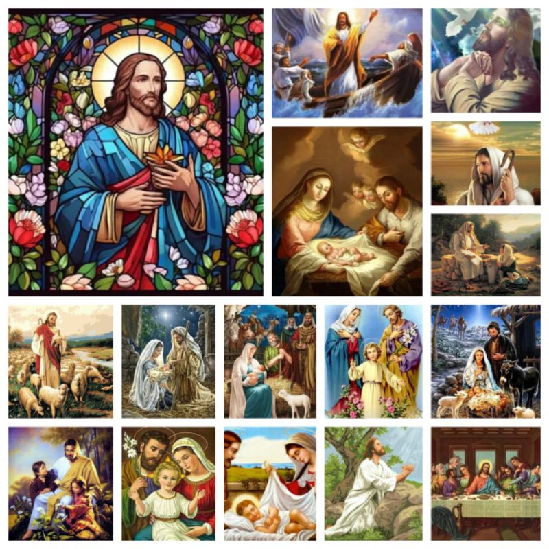 5D DIAMOND PAINTING RELIGI FULL DRILL ROUND 30x40CM / JESUS DIAMOND PAINTING TUHAN YESUS KRISTUS DIA