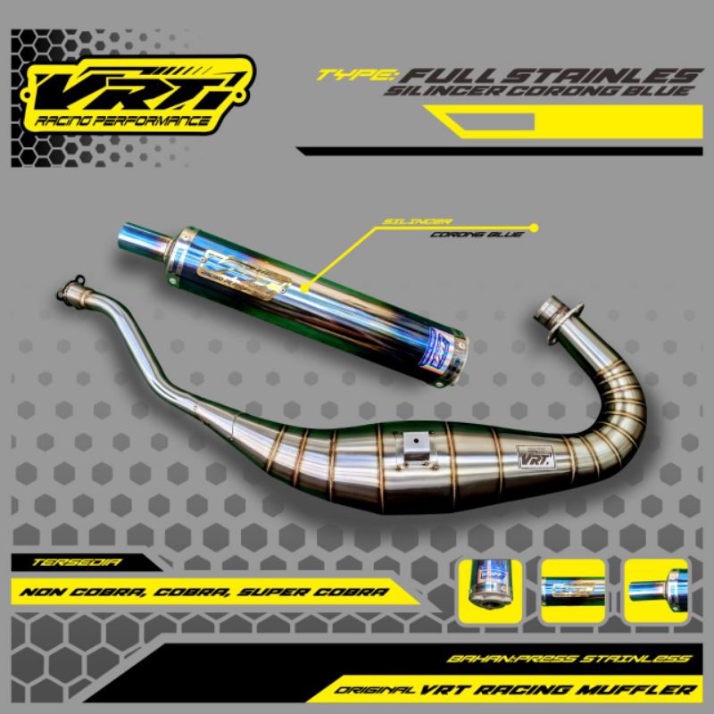 KNALPOT NINJA R RR SS FULL STANLIS SILINCER BLUE STANLIS ORIGINAL VRT RACING TEMENAN