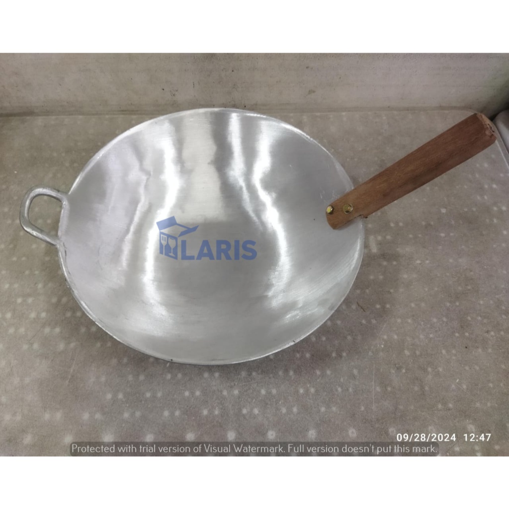 Logo Kuali Gagang Kayu 40cm I Wajan Logo 40cm