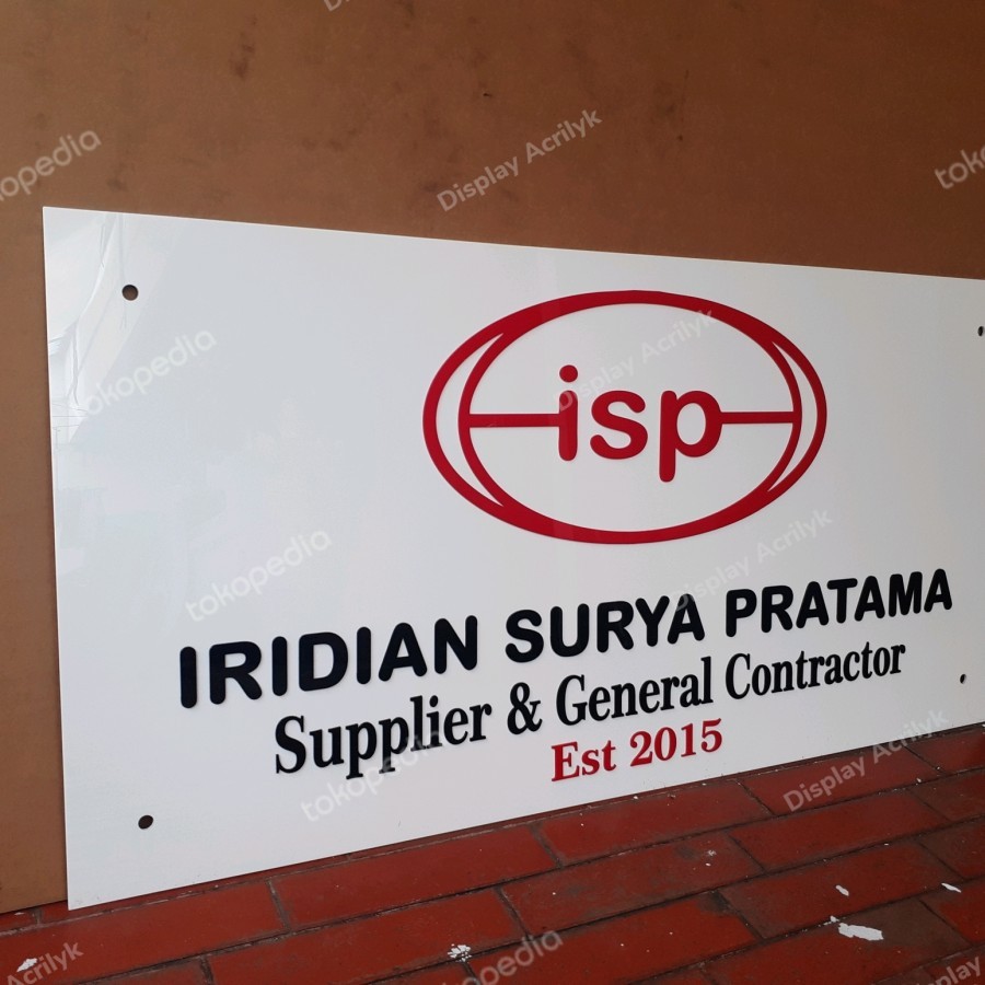 

custom papan nama perusahaan/toko +logo uk.40x100cm