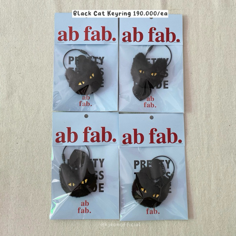 [READY] Small Black Cat Keyring Abfab | Keyring Abfab suga