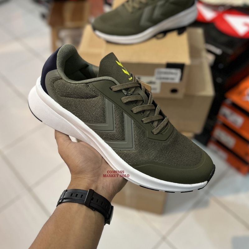 [ORIGINAL] SEPATU HUMMEL FLOW BREATHER DARK OLIVE | SEPATU OLAH RAGA