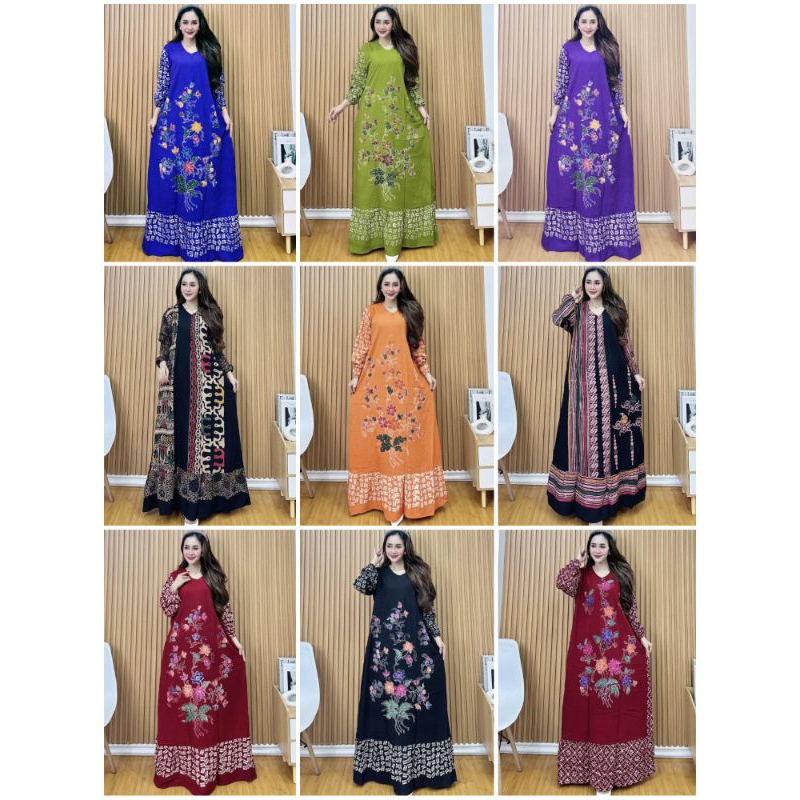 longdress rayon batik cap pekalongan