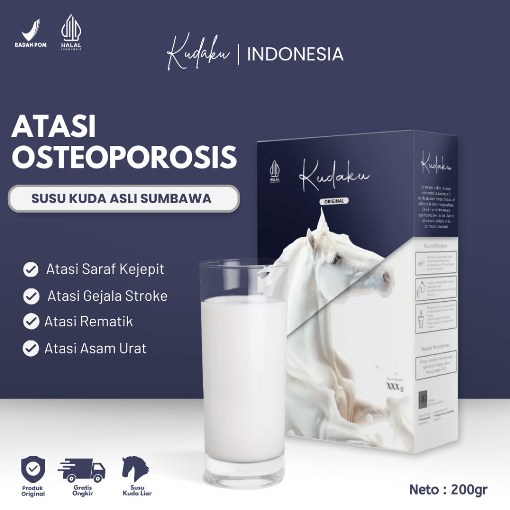 

KUDAKU Susu Kuda Liar Asli Untuk Tulang Atasi Osteoporosis Tulang Keropos Nyeri Sendi Pengapuran Tulang Saraf Kejepit Asam Urat Rematik Sakit Pinggang Nyeri Sendi