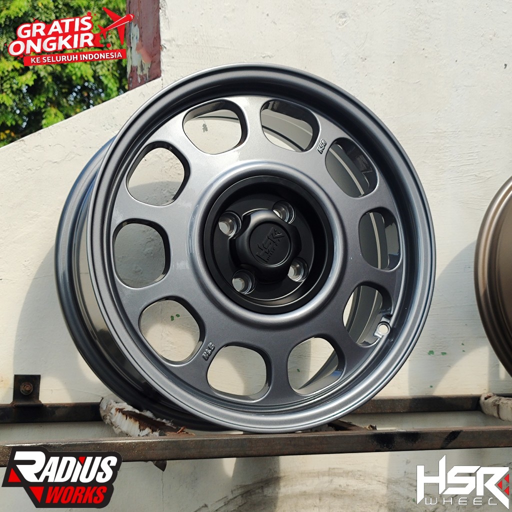 VEG MOBIL KALENG HSR  R16 PCD 4X100 UNTUK YARIS JAZZ MOBILIO FREED BRIO DLL GLOSSY GREY