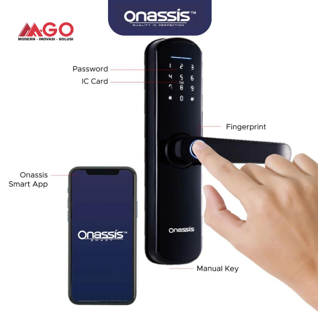 Onassis Digital Lock / Smart Door / Kunci Pintu Digital / Digital Smart Home T1 PRO