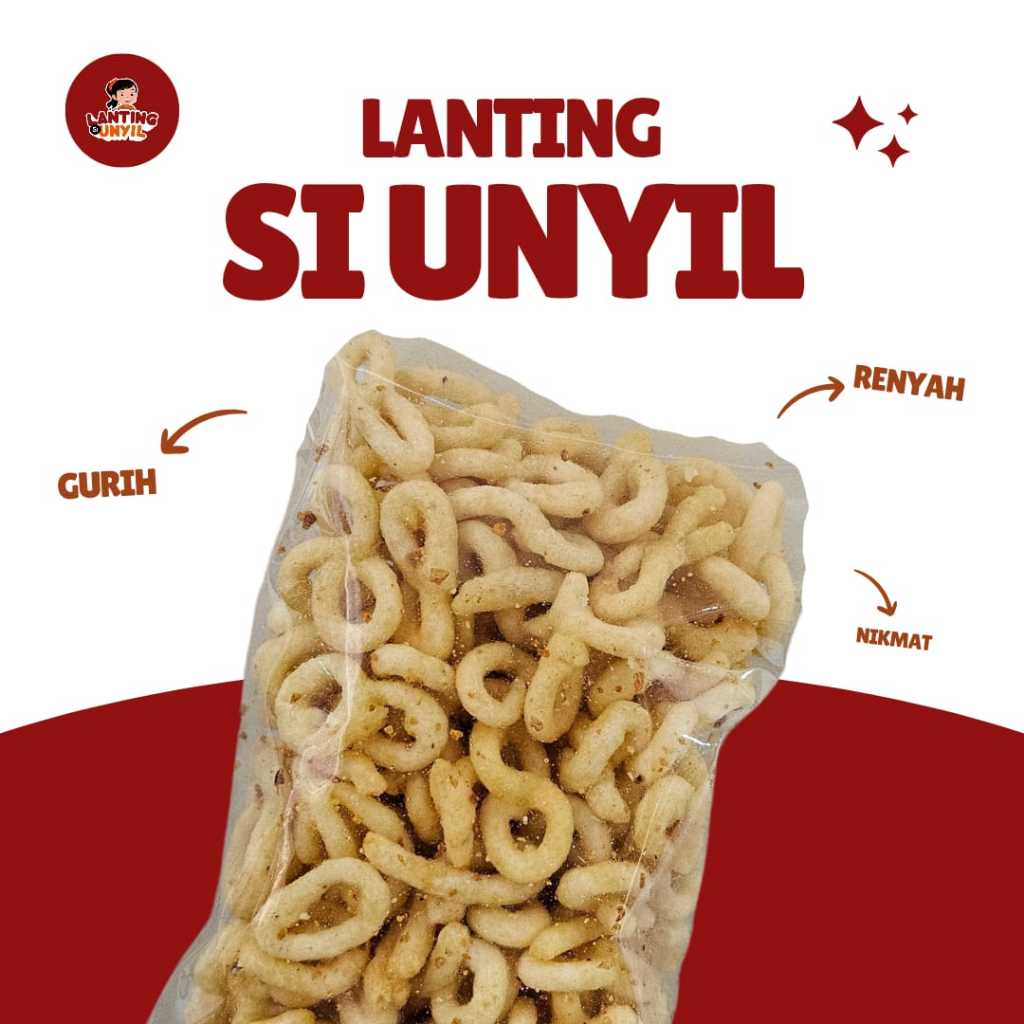 

Lanting Si Unyil GROSIR / KULAKAN, Lanting Bawang Renyah Gurih Asli Kebumen 4000 Gram (20pcs) - Kelanting Goreng, Renyah