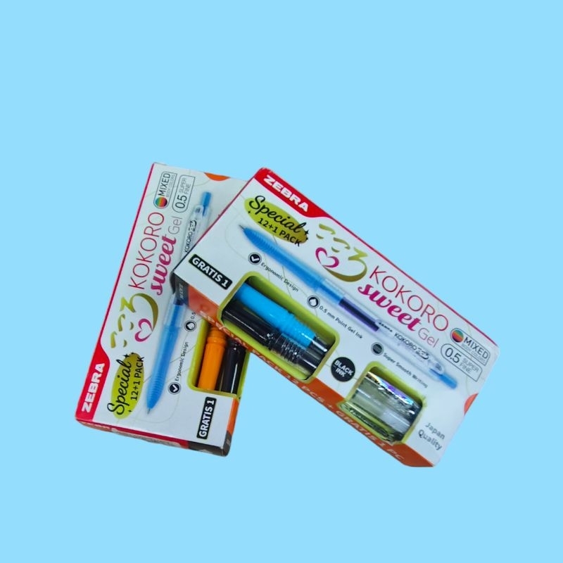 

ZEBRA PULPEN GEL KOKORO 0.5mm 12pcs/ PULPEN GEL KOKORO ZEBRA Colours