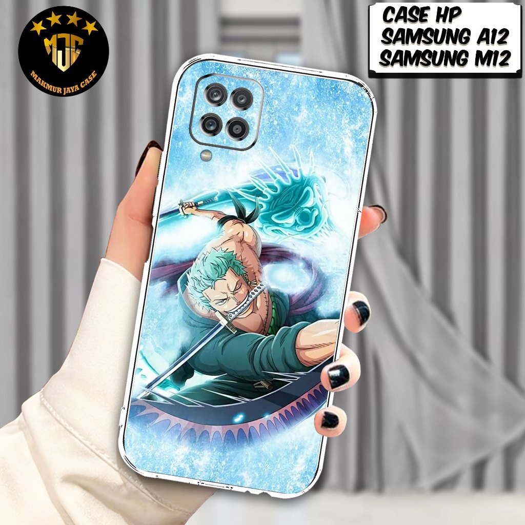 Case SAMSUNG A12 - Casing SAMSUNG M12 Motif (OP) - Softcase Premium Fourside - Bening Transparant - 