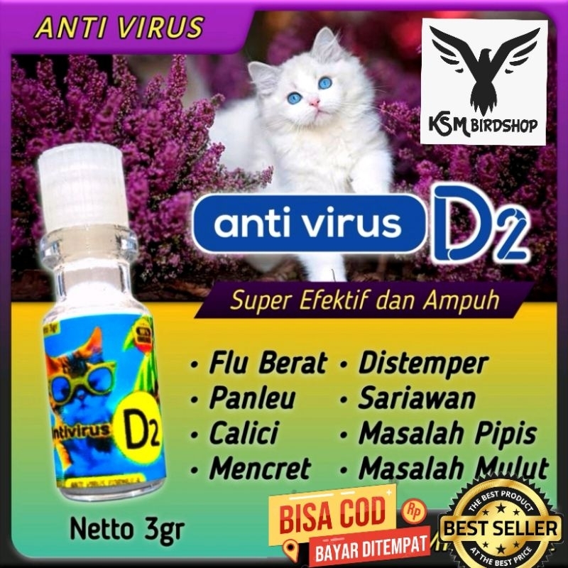 Vitamin Obat Kucing D2 Flu Virus Calici Muntah Mencet Bersin/ Obat Kucing D2 | Obat flu kucing obat 