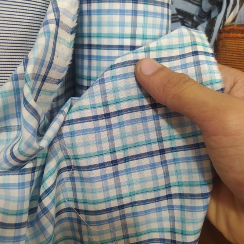 kain katun motif kotak kotak - kain yarndyed kotak kotak - katun yarndyed premium