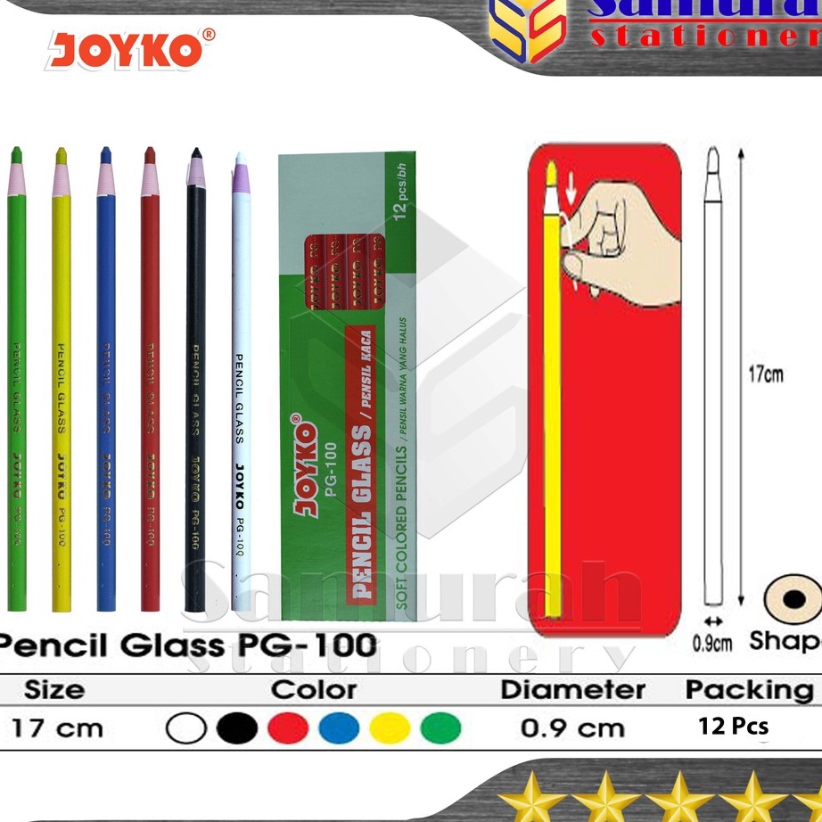 

DISKON LUAR BIASA Pensil Kaca Warna PG1 Pencil Glass Dermatograph PG 1 Hitam Biru Tua Hitam Hijau Kuning Merah