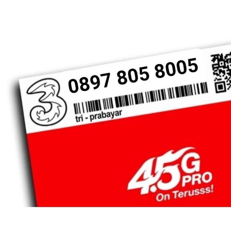 kartu Perdana three Prabayar 0897 805 8005