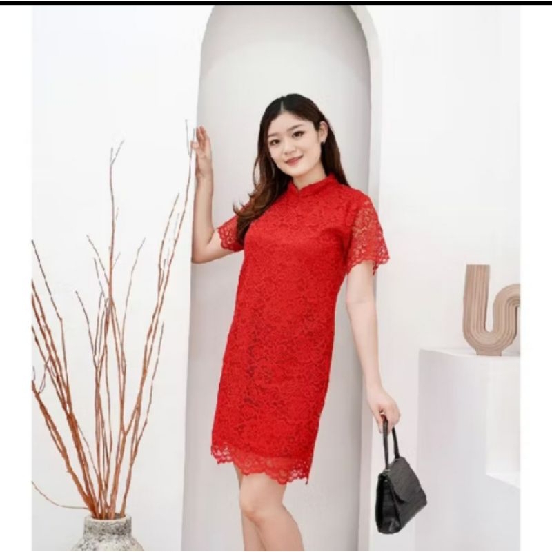 (  READY STOK DAN REALPICK ) DRES BROUKAT MINI TERBARU, BAJU BROKAT WANITA, BAJU PESTA, BAJU NATAL C