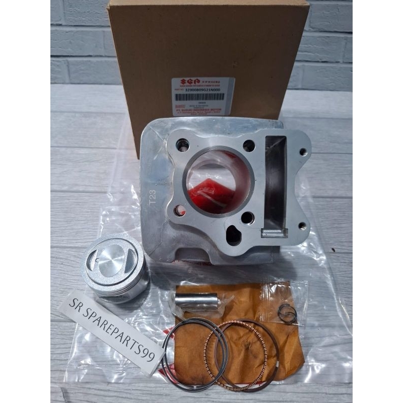 Blok seher Cilynder komplit isi piston asli Suzuki Smash 110 Lama