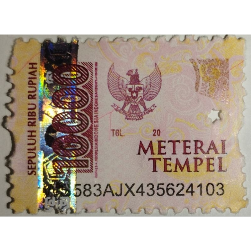 

materai meterai asli 10000 prangko