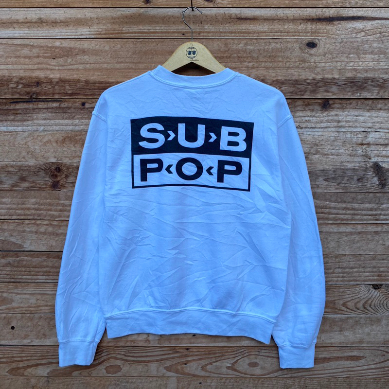 Crewneck sub pop winner by gildan - Warna putih bersih