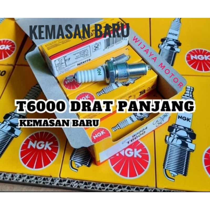 BUSI VESPA NGK T-6000 BP7ES DRAT PANJANG ASLI