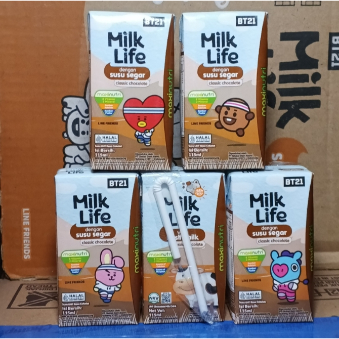 

MILK LIFE Susu UHT 115 ml Classic Chocolate milklife 115 mL isi 5 pcs Cokelat