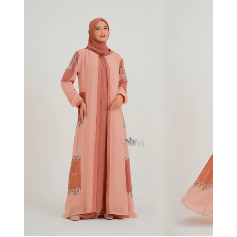 Set Larosa bordir original 15.095  /  Dress larosa original set Kerudung   /  Gamis abaya larosa set