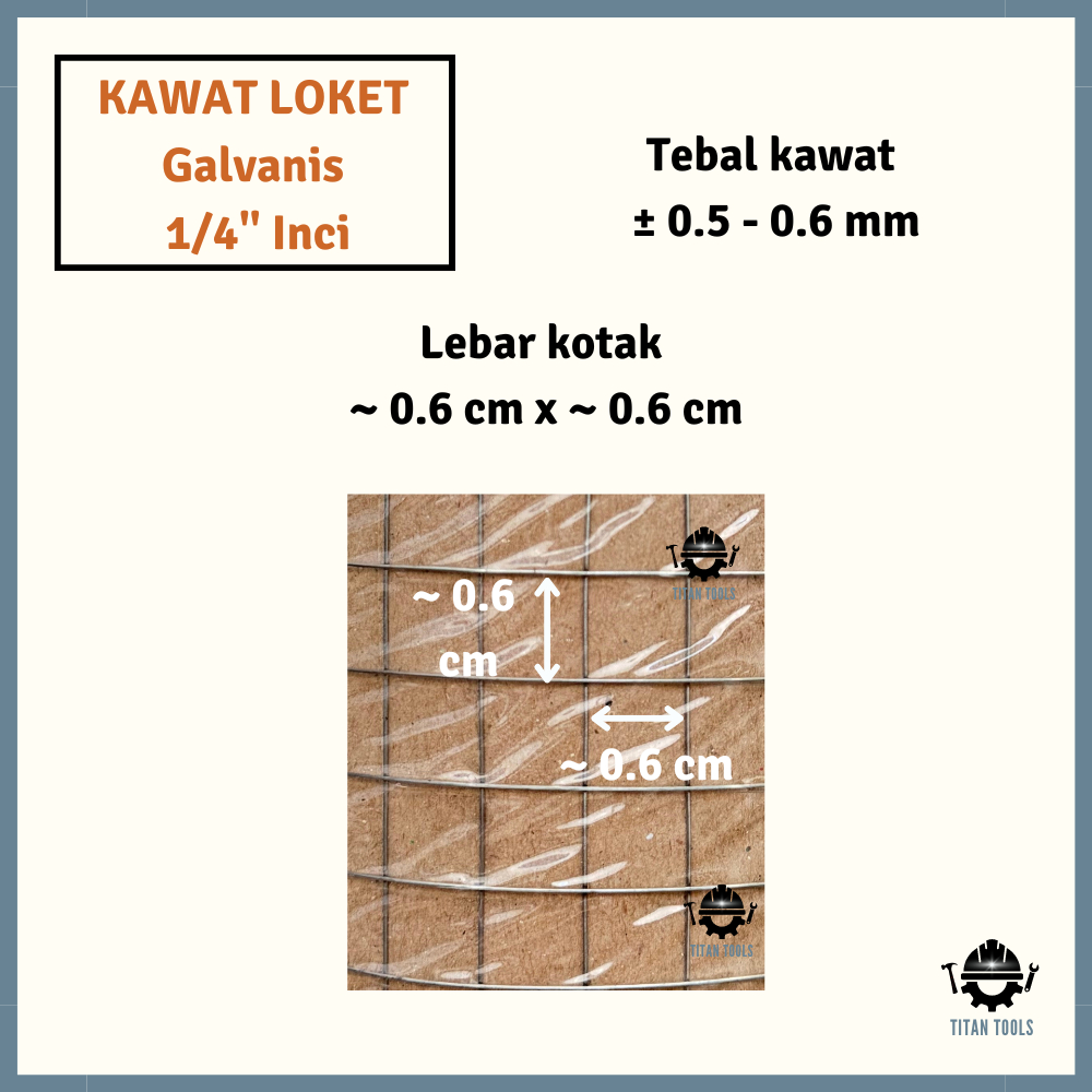 Kawat Loket Ram Putih Galvanis Untuk Kandang Ayam / Burung, Pagar, Kawat Taman, dan Ayakan Pasir