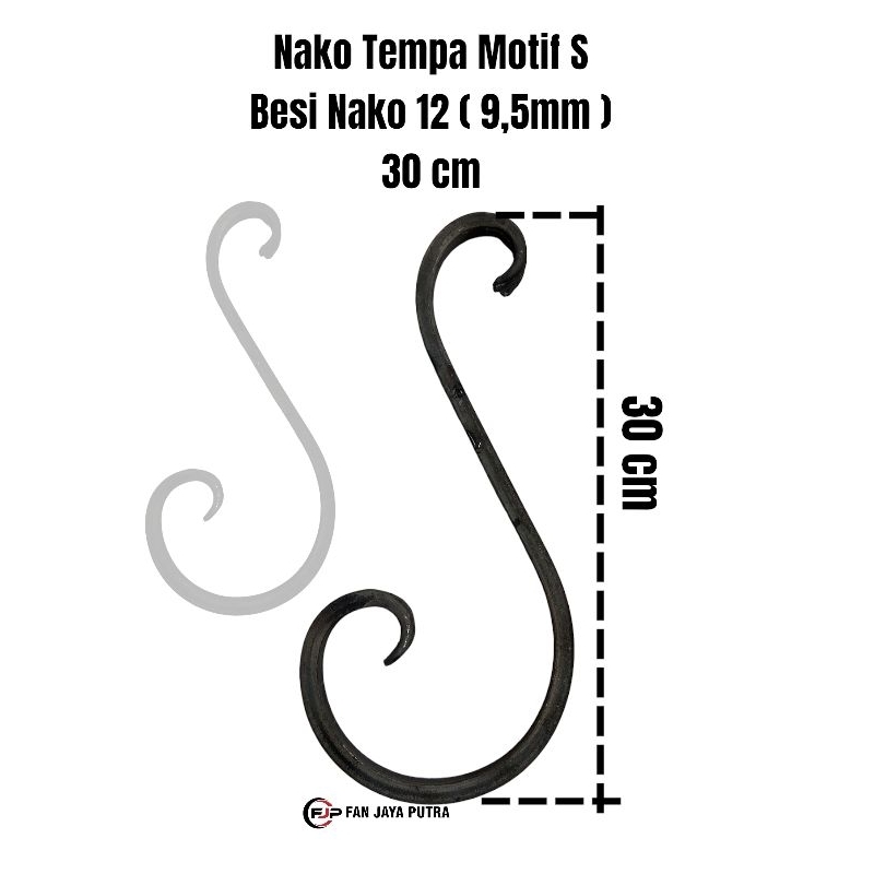 Nako Tempa Motif S 30cm Besi Nako 12 ( 9,5mm ) | Ornamen Nako Tempa Motif S 30cm | Aksesories Pagar 
