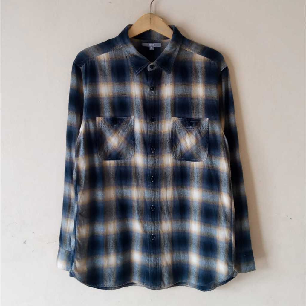 kemeja flanel veterano uniqlo second kemeja veterano flanel uniqlo kemeja uniqlo