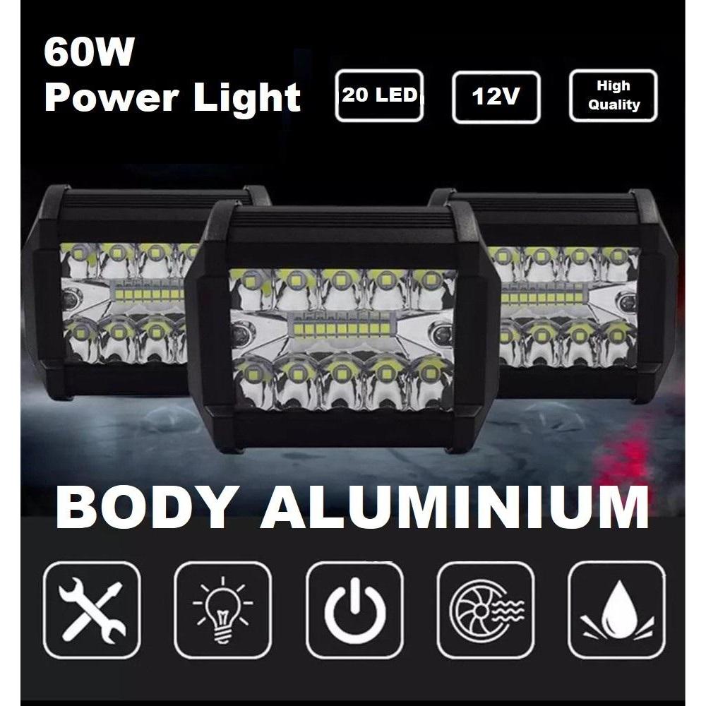 Lampu Tembak Sorot LED Bar CWL 20 Titik Mata 60 Watt Mobil Motor