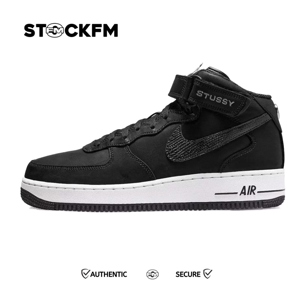 Nike Air Force 1 Mid Stussy Black White Original