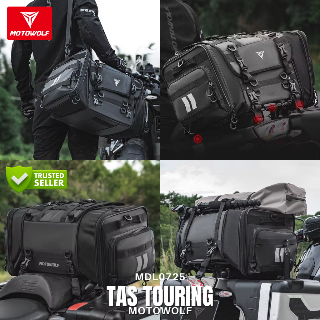 Tas Motor Belakang Motowolf  Tas Touring Motor Waterproof Multifungsi