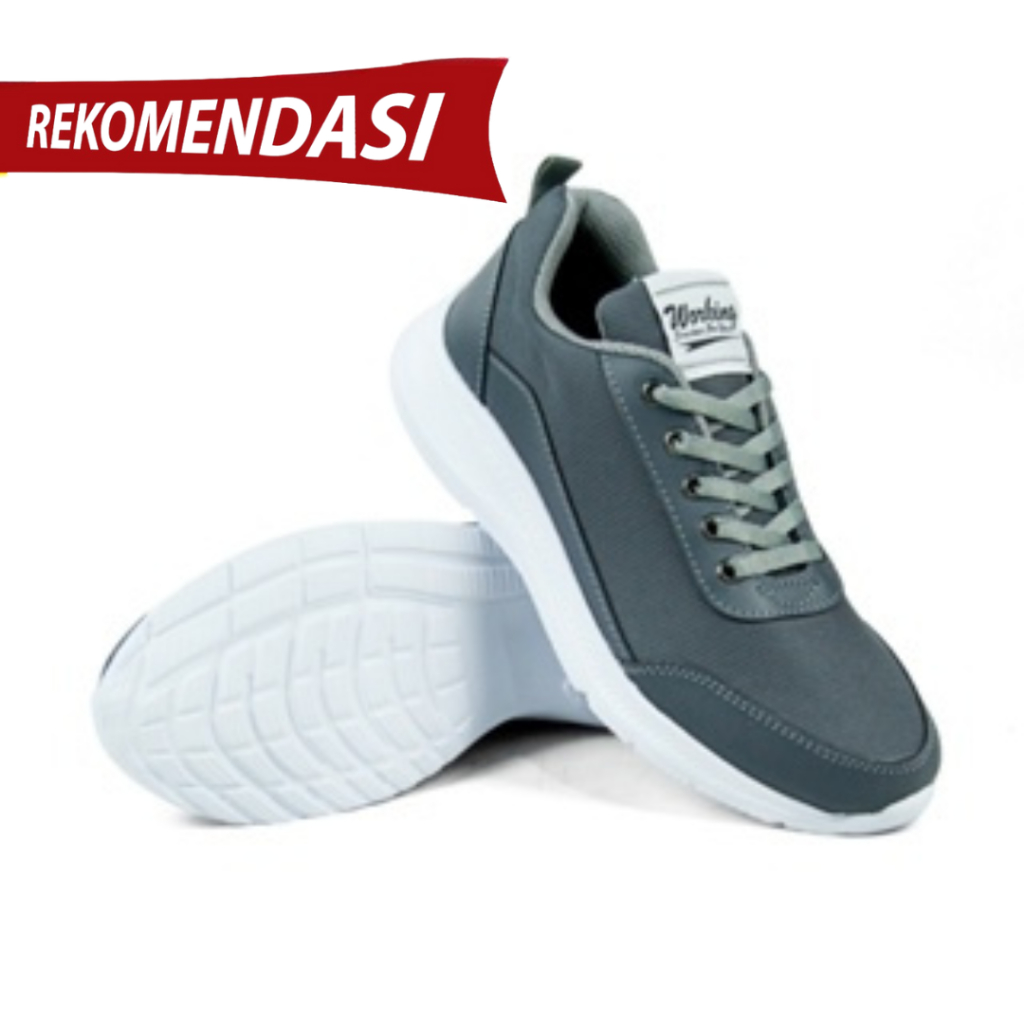 Sepatu Pria Running Cowok Original Olahraga Lari Hitam Polos Sepatu Jogging Pria Working C 03