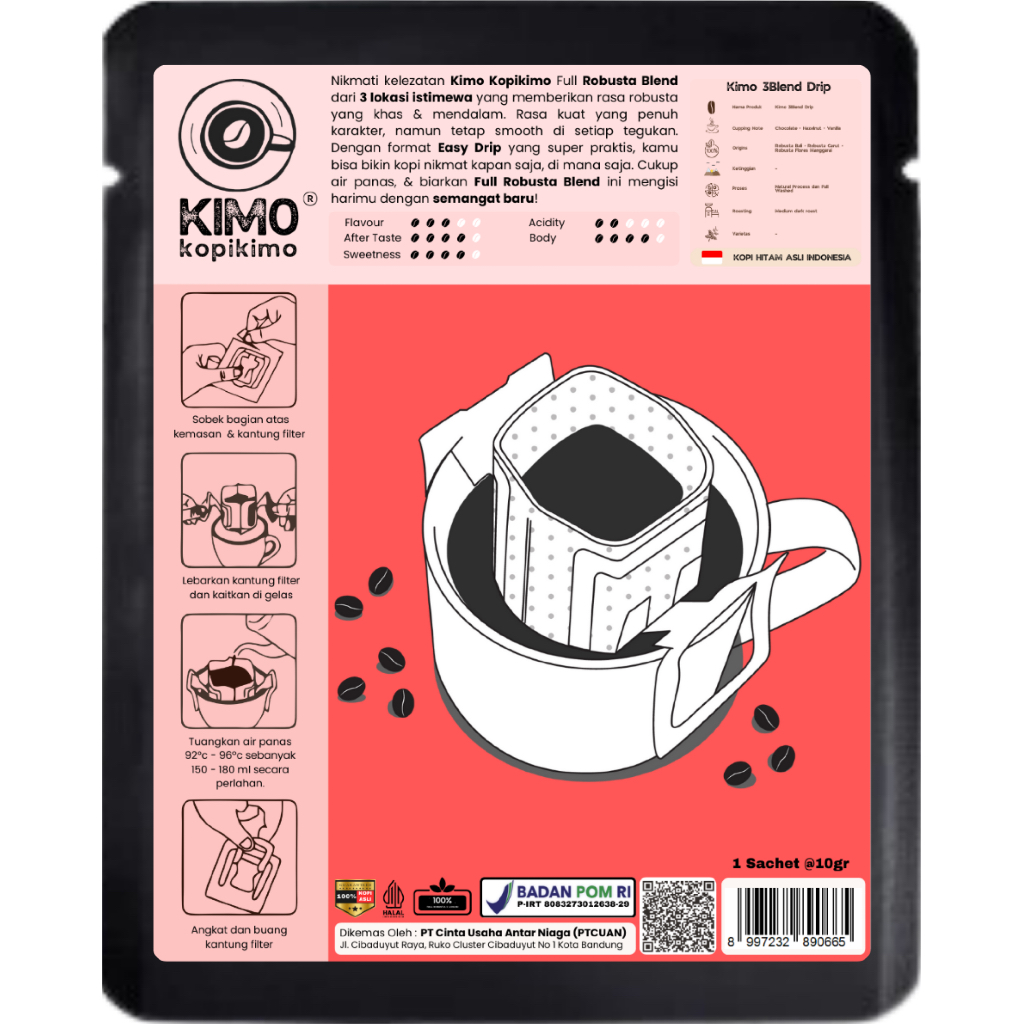 

Loba - Kimo Kopikimo / Kopi Drip / Coffee Drip / Arabica Robusta 10 gr 1 Pcs