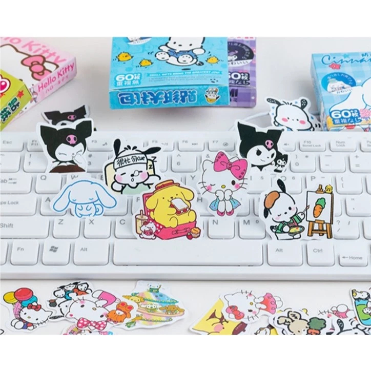

Stiker Single Sticker Edisi Sanrio isi 100pcs Stik er Kuromi Sticker Cinnamoroll Stiker Melody Murah