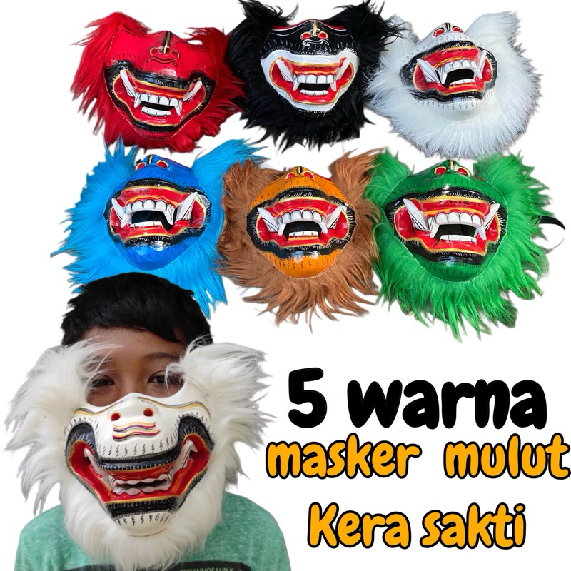 Topeng Masker Mulut Kera Sakti - Topeng Kera Kayu - Topeng Monyet Kayu - Tapel Anoman - Topeng Hanum