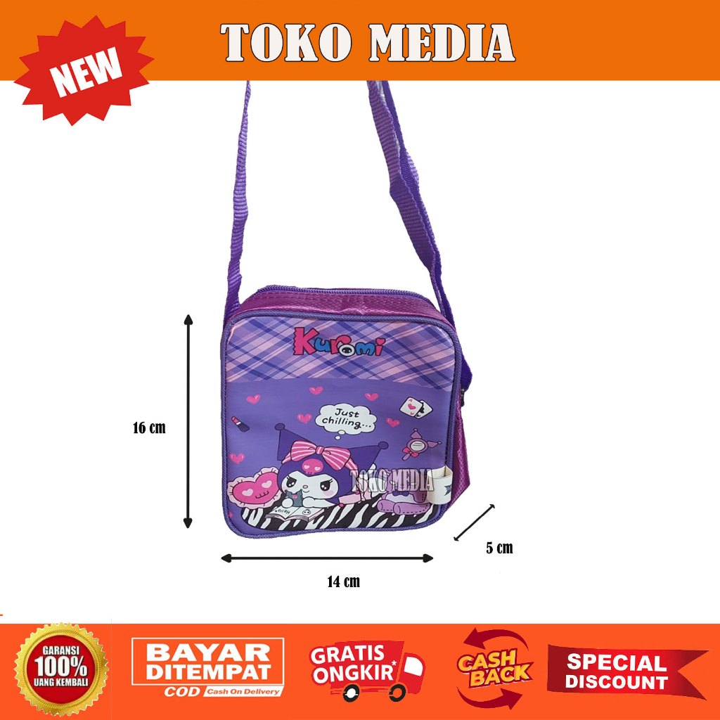 Tas Selempang Dompet Koin Anak Perempuan Kuromi Ukuran Kecil Murmer