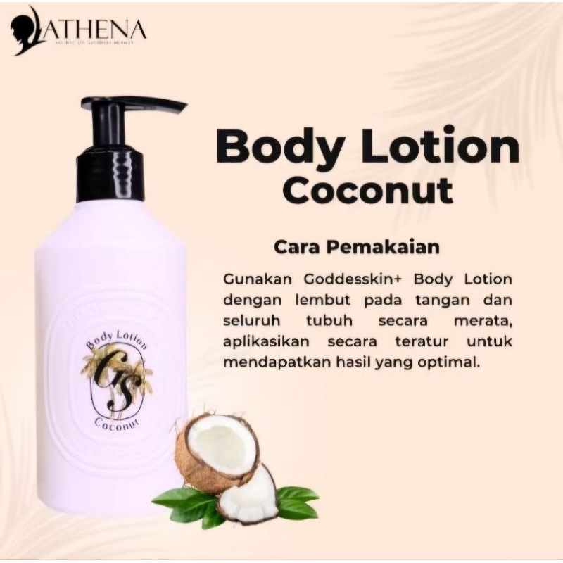 Goddesskin Athena Body Lotion Coconut Niacinemide Badan Pelembab Tubuh Skincare 250ml ORI Hand Phyto