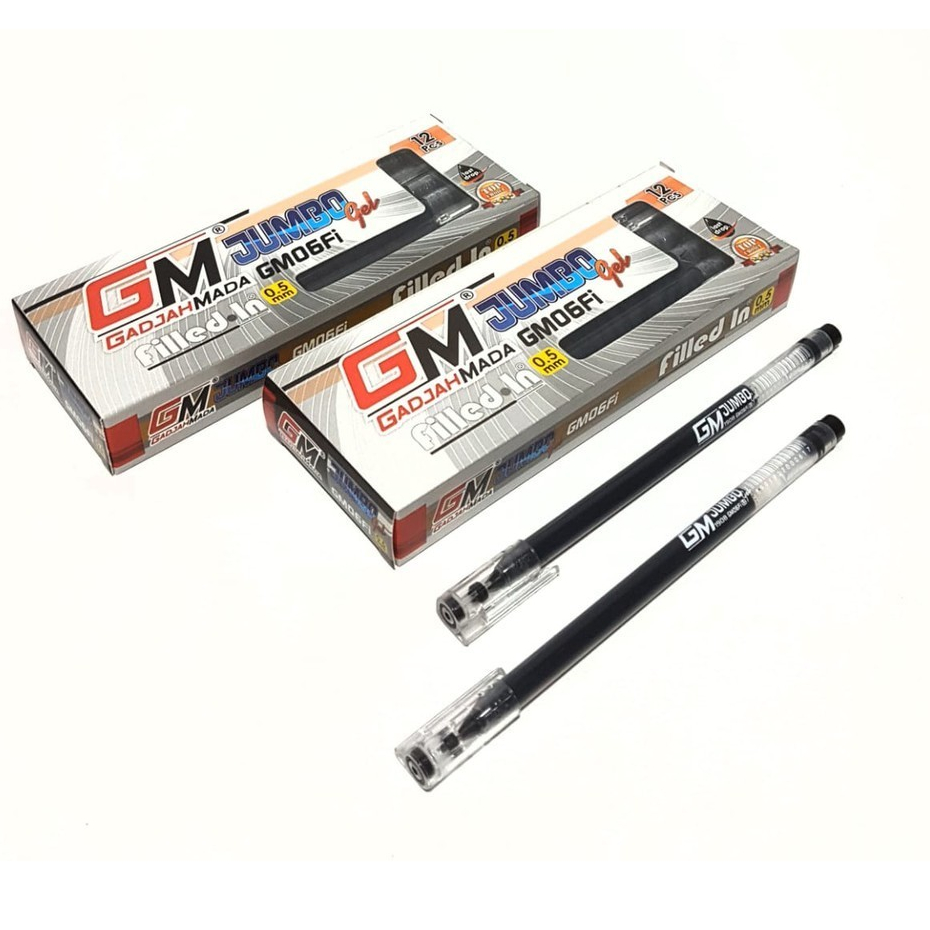 

Harga Grosir (1Dus/12kotak/144pcs ) Pulpen Gel JUMBO GM-06Fi 0.5mm GADJAH MADA