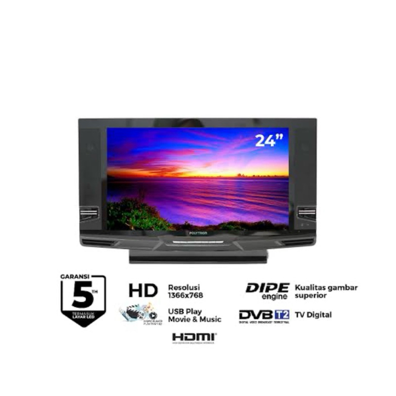 Led polytron 24 inch Digital tv Super Bass PLD-24V223