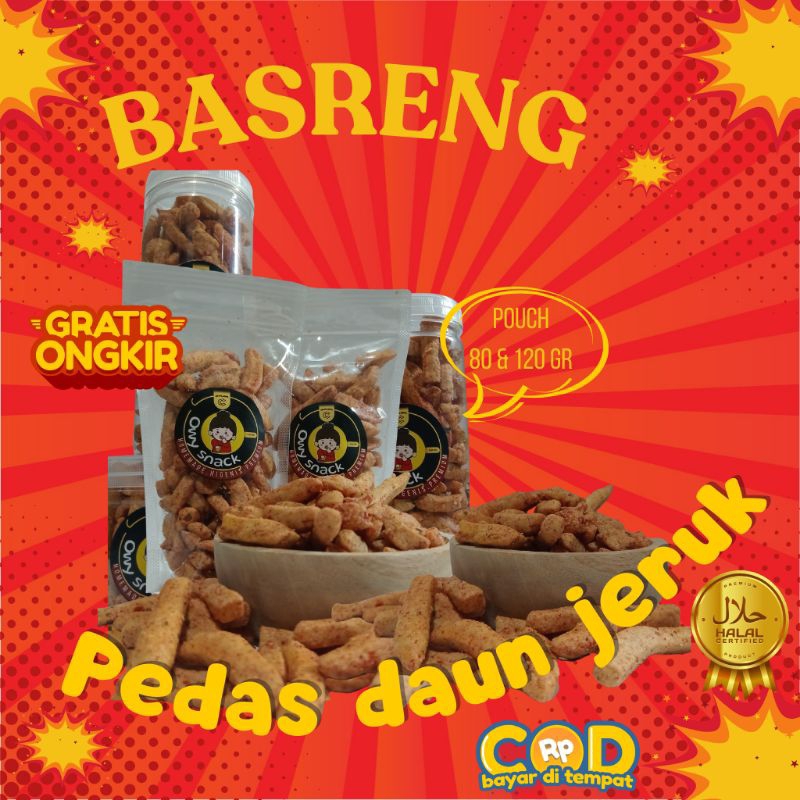 

Basreng Pedas Daun Jeruk Kemasan Pouch 80gram 120 gram by Cemal Cemil