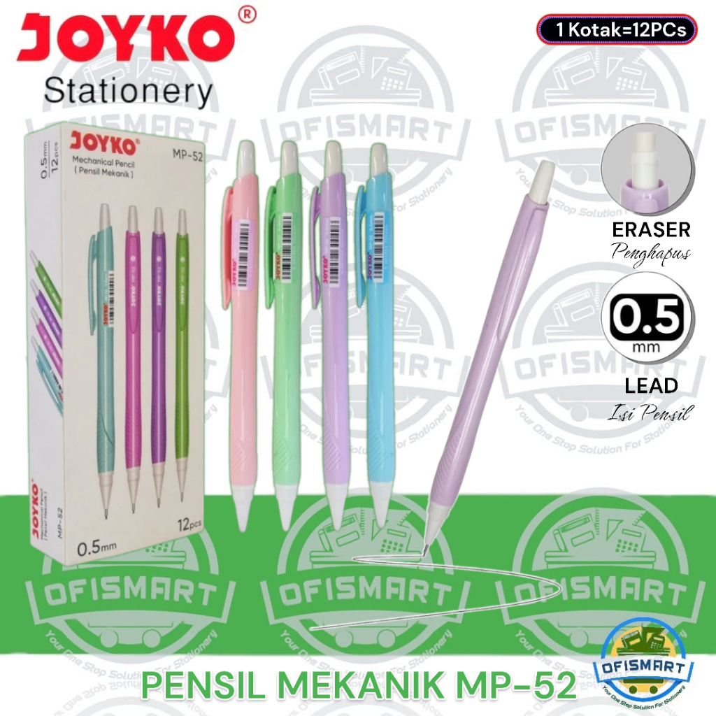 

Joyko Mechanical Pencil Pensil Lead Mekanik 0.5mm MP-52 | @1Ktk=12Pcs