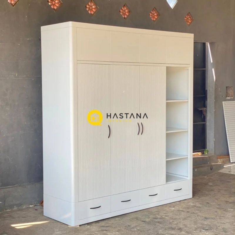 lemari baju 4 pintu cat duco lemari minimalis