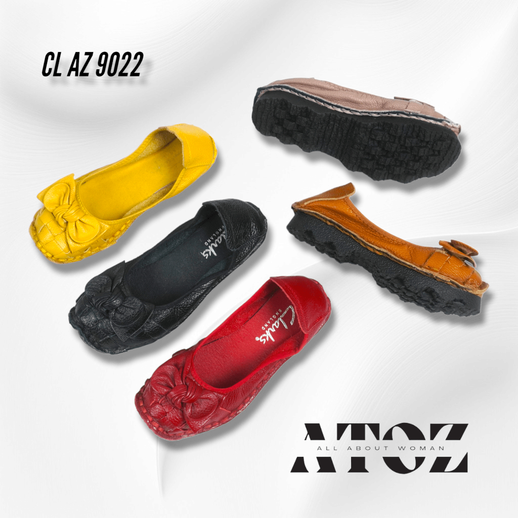 CLARKS Sepatu Wanita Flatshoes AZ 9022 Free Box Kulit Original Import Premium New Pita Melati Woman
