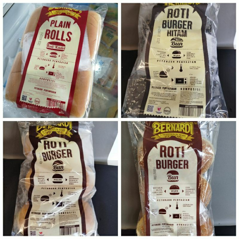 

Roti Burger Besar - Hot Dog Bernardi / Polos / Wijen / Hitam Wijen